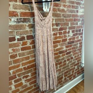 Pink floral flowy dress